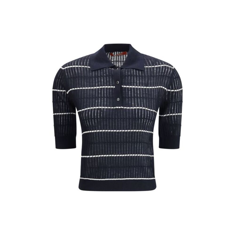 Max Mara Blue Silk Polo Women's Shirt